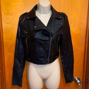 LOVE CULTURE BLACK LEATHER JACKET